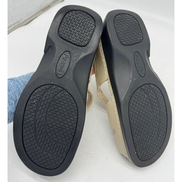 Propet Womens Breezy Walker Sandals Size 11 Extra Wide Beige Leather Casual - Picture 9 of 9